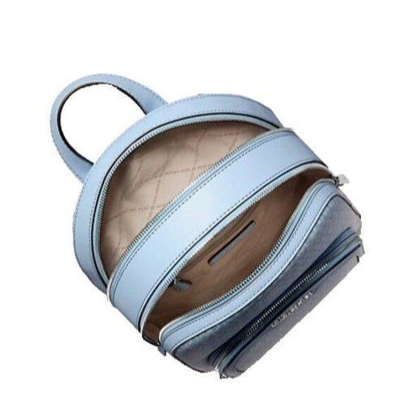 New Michael Kors Jaycee Medium Ombré Signature Logo Backpack Light Sky - Picture 3 of 3